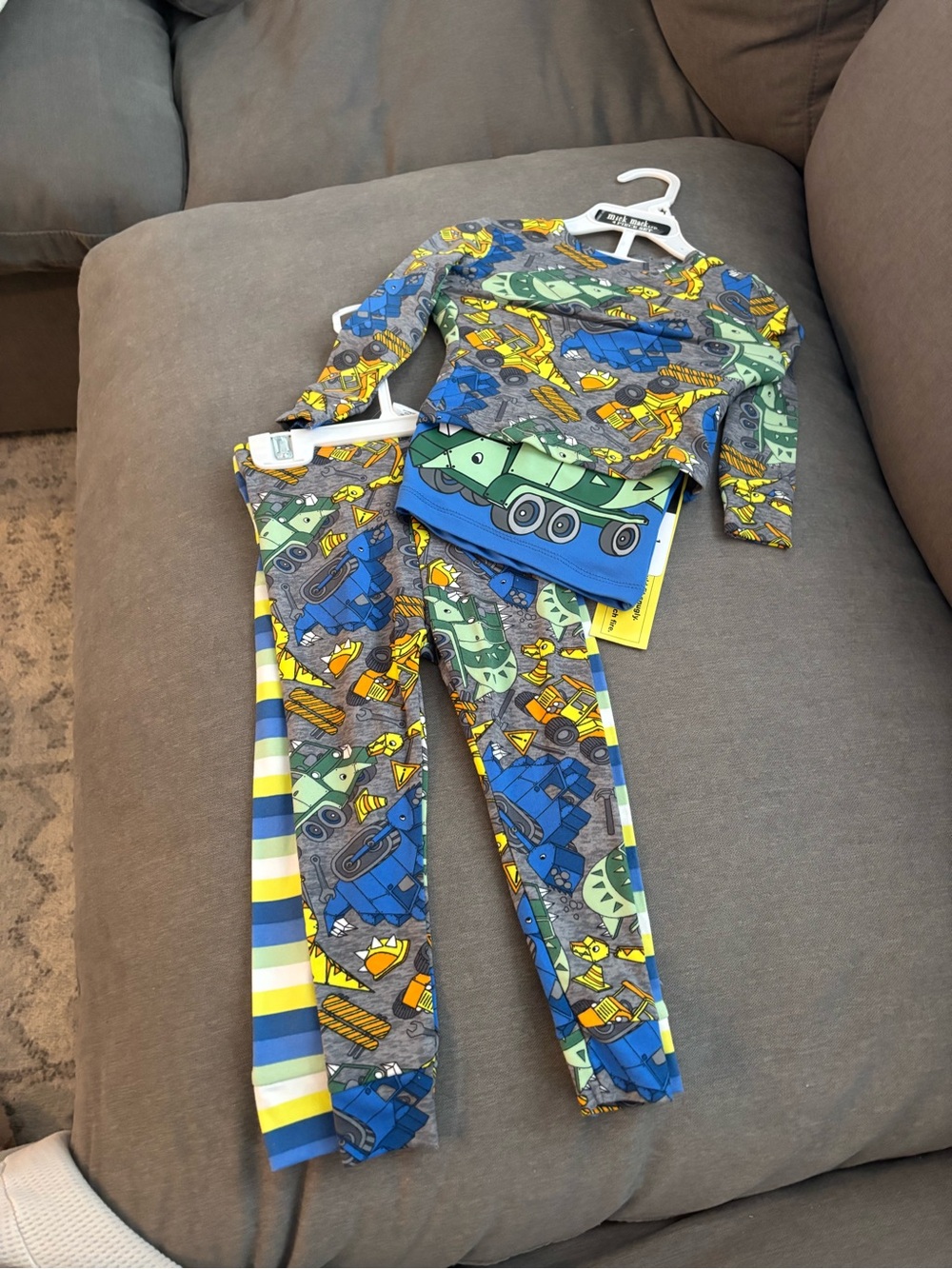 Kids Construction Trucks Pajama Set